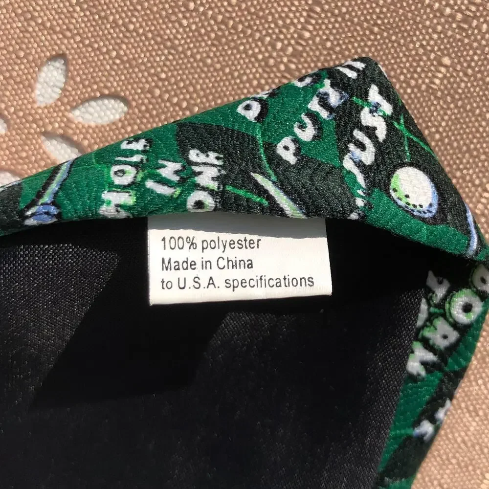 Golf Novelty Necktie with Balls and Tees Sayings